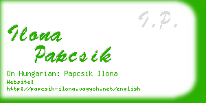 ilona papcsik business card